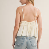 Dreamy Layers Tiered Ruffle Babydoll Cami - Natural