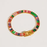 Hazel Gold Multicolor Cz Chain Bracelet