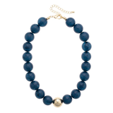 Mila Statement Beaded Necklace - Midnight Blue