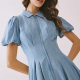 Bluebell Charm Pleated Mini Dress