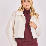 Ivory Penelope Short Faux Fur Coat