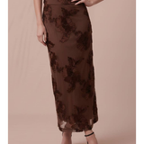 Elena Floral Lace Overlay Midi Skirt