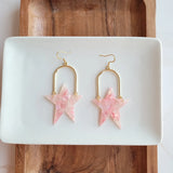 Rosie Star Earrings - Coral