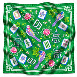 Palmetto Mahjong Faux Silk Square Scarf