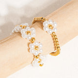 White Rae Duo Floral Ring