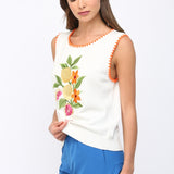 Citrus Bloom Embroidered Top