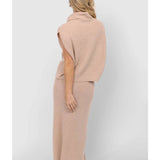 Cream Crosby Ribbed Turtleneck Vest