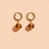 Sienna Tortoiseshell Bead Hoop Earrings