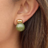 Velisse Jade Marble Statement Earrings