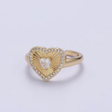 14k Gold Filled Sunburst Heart Ring
