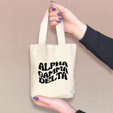 Sorority Mini Canvas Tote Gift Bag with Sorority Name