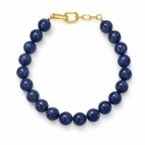 Beaded Color Gumball Statement Necklace - Royal Navy