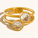 Hollis Twin Spark Crystal Ring
