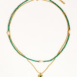 Harlynn Boho Green Beaded Layer Necklace