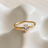 Boris 18K Gold CZ Square Thin Ring