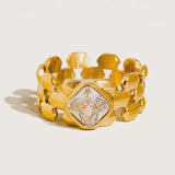 Passage Cz Watchband Ring Yellow Gold