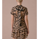 Sienna Tiger Print Organza Mini Dress with Removable Slip