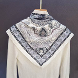 Sloane Ivory Paisley Print Triangle Scarf