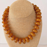 Amber Brown Large Rondelle Beaded Necklace
