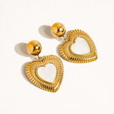 Annie Shell Heart Hoops