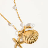 Capella Seashell & Starfish Pearl Necklace