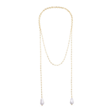 Elodie Pearl Wrap Necklace – 18K Gold Plated