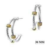 Silver Luxe Crystal Hoop Earrings