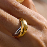 Sloane 18K Gold Two-Tone Dome Band Ring