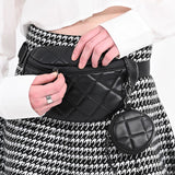 Black Leather Belt Bag