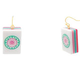 Lucky Tile Mahjong Drop Earrings