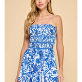 Floral Print Removable Straps Smocked Bodie Romper