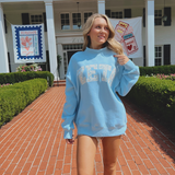 Greek Floral Embroidered Mock-Neck Sweatshirt
