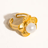 Neville Flower Pearl Ring