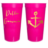 Sorority Gold Metallic Printed Stadium Cup