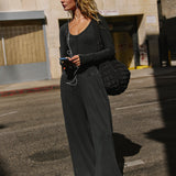 Hot Shot Wide Leg Onesie - Black