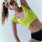 Breathe Deeper Crop Tank - Highlighter