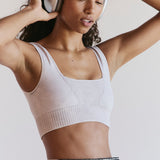 Good Karma Square-Neck Bra - Ice Grey