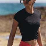 Tempo Ruched UV Protection Tee - Black