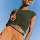 Tempo Ruched UV Protection Tee - Ivy