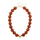 Mila Statement Beaded Necklace - Amber