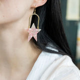 Rosie Star Earrings - Coral