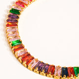 Hazel Gold Multicolor Cz Chain Bracelet
