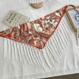 Sienna Rust Paisley Fringe Triangle Bandana