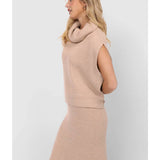 Cream Crosby Ribbed Turtleneck Vest