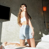Hybrid Style High Rise Midi Shorts