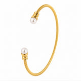 Pearl Elegance Twist Cuff Bracelet