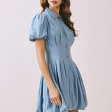 Bluebell Charm Pleated Mini Dress