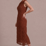 Sienna Floral Appliqué Sleeveless Midi Dress