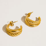 Ghislaine Braided Double Hoop Earring