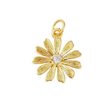 Golden Bloom Rhinestone Charm